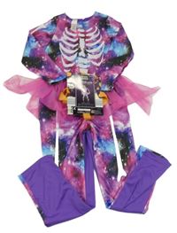 Nové - Kostým - Růžovo-modro-fialový overal s tylovou sukní - kostra