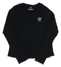 Černé žebrované triko se sluncem M&S