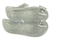 Průhledné třpytivé gumové sandály s mašlí se srcem vel. 26