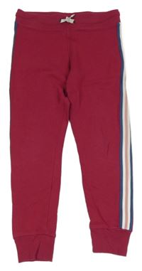 Vínové tepláky s pruhy Pocopiano