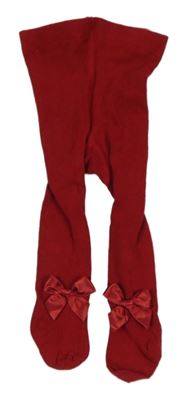 Červené punčocháče s mašlí H&M