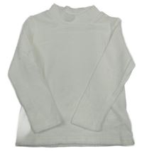 Bílé žebrované úpletové triko se stojáčkem