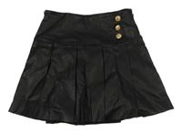 Černá koženková sukně s knoflíky Zara