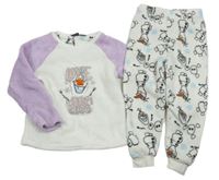 Bílo-lila chlupaté pyžamo s Olafem Disney