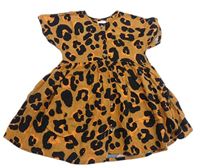 Hnědo-černé propínací lehké šaty s leopardím vzorem Next