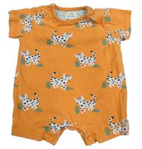 Oranžový kraťasový overal s leopardy John Lewis