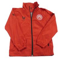 Červená šusťáková sportovní bunda s nášivkou 