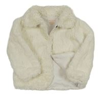 Bílá kožešinová podšitá bunda 