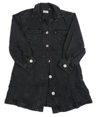 Černé propínací riflové šaty s límečkem F&F