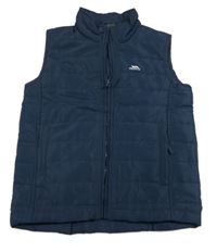 Tmavomodrá šusťáková lehce zateplená funkční vesta s logem Trespass