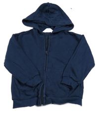 Tmavomodrá propínací mikina s kapucí H&M