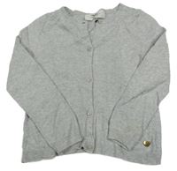 Šedý melírovaný lehký propínací svetr H&M