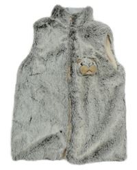 Šedá chlupatá podšitá vesta 