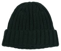 Tmavozelená vzorovaná pletená čepice 