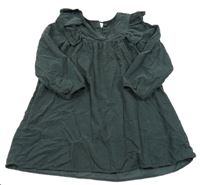 Tmavošedé lehké manšestrové šaty s volánky H&M