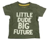 Khaki tričko s nápisy PRIMARK