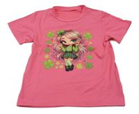 Růžové tričko s dívkou 