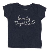 Tmavomodré tričko s nápisem Primark