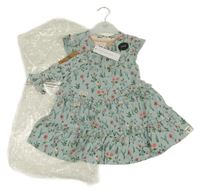 Nové - zelené květované šaty + čelenka Debenhams