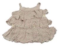 Béžovo-růžový puntíkovaný vrstvený top H&M