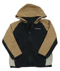 Hnědo-černo-šedá propínací mikina s kapucí George