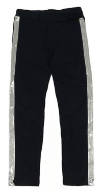 Tmavomodré legíny se stříbrnými proužky 