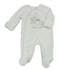 Bílý sametový overal s medvídkem Pú Disney