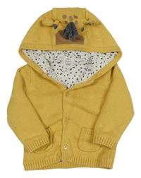 Žlutý propínací podšitý svetr s kapucí - žirafa John Lewis