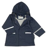 Tmavomodrá voděodolná jarní bunda s kapucí 