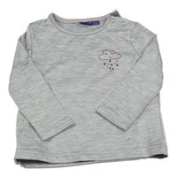 Šedé melírované thermo triko s mrakem Lupilu