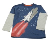 Tmavomodro-šedé triko s raketou John Lewis