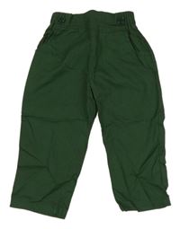 Tmavozelené plátěné kalhoty 