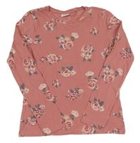 Růžové květované triko Page one young