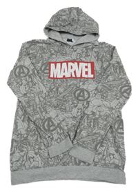 Šedá mikina se superhrdiny a kapucí Marvel