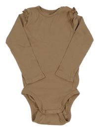 Hnědé žebrované body s volánky H&M