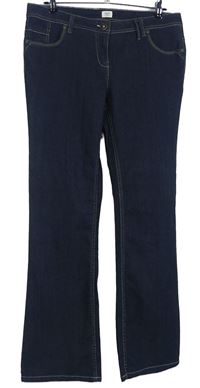 Dámské tmavomodré bootcut rifle F&F