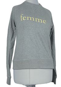 Dámská šedá mikina s nápisem Armoire de femme 