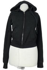Dámská černá propínací mikina s kapucí H&M