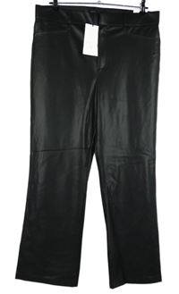 Nové - Dámské černé koženkové kalhoty Zara vel. 34
