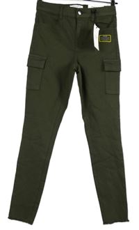 Nové - Dámské khaki cargo kalhoty s kapsami Dorothy Perkins