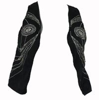 Dámská černá crop vesta s korálky a výšivkou H&M