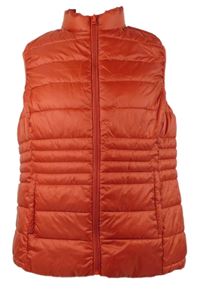 Dámská cihlově červená šusťáková zateplená vesta Dunnes 