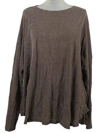 Dámský hnědý třpytivý volný lehký svetr Next 