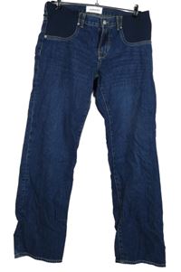 Dámské tmavomodré těhotenské široké rifle 