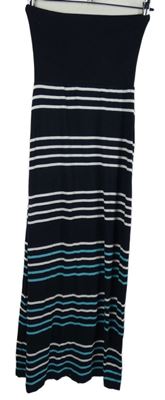 Dámské tmavomodro-bílo-světlemodré pruhované midi šaty Crew Clothing 