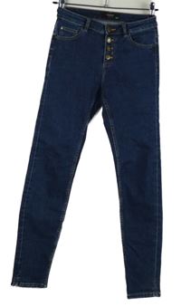 Dámské tmavomodré skinny rifle Reserved 