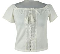 Dámská smetanová crop halenka s krajkou H&M