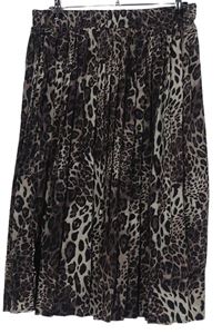 Dámská černo-hnědá vzorovaná midi plisovaná sukně Boohoo 