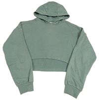 Khaki crop mikina s kapucí Primark