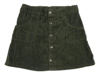 Khaki manšestrová sukně Hema